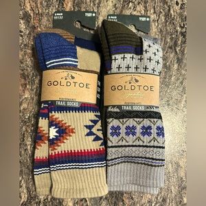 Goldtoe Trail socks - NWT - 4 pairs - multi color size 6 a 12  1/2